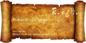 Rubint Ágnes névjegykártya